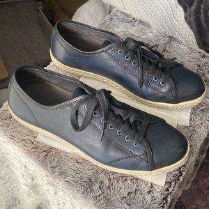 John Varvatos Navy Blue Leather Mens Shoes